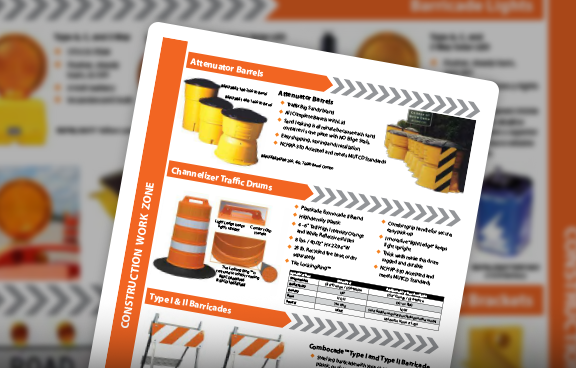 Construction work zone equipment flyer