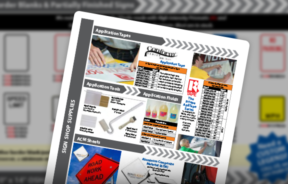 Sign shop supplies catalog page
