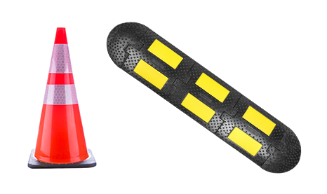 Traffic cone and speed bump
